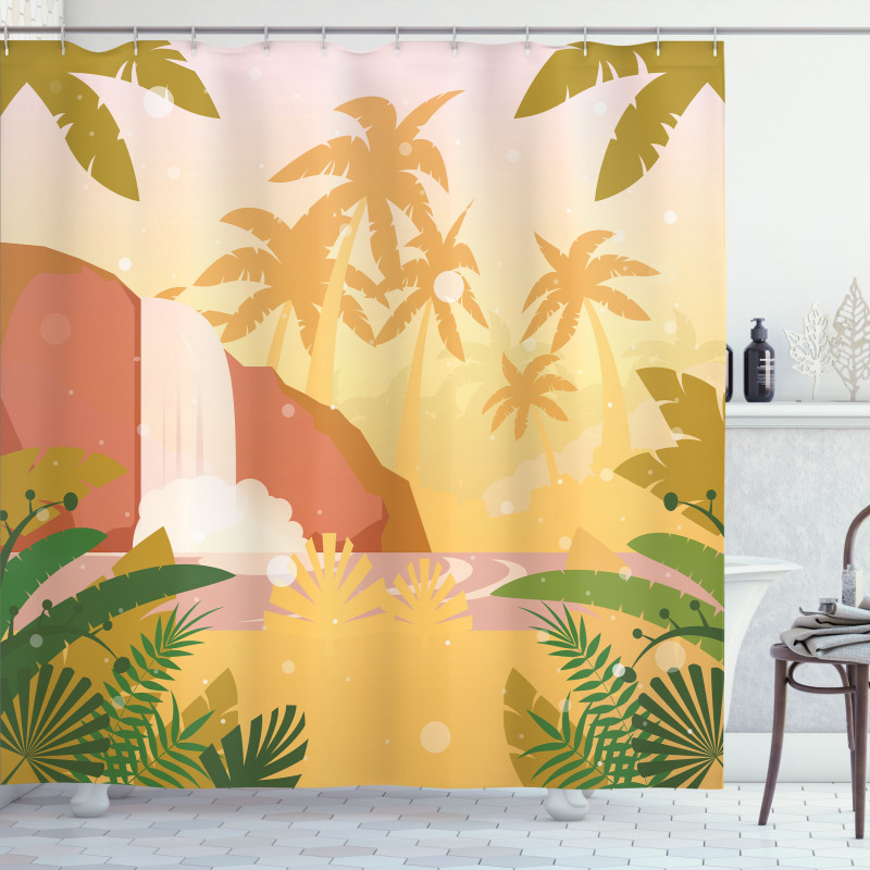 Soft Tropical Paradise Shower Curtain