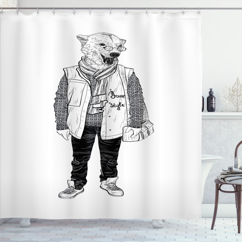 Fashionable Polar Bear Shower Curtain