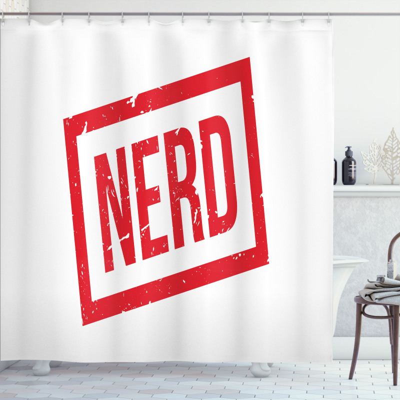 Nerd Wording Grunge Style Shower Curtain