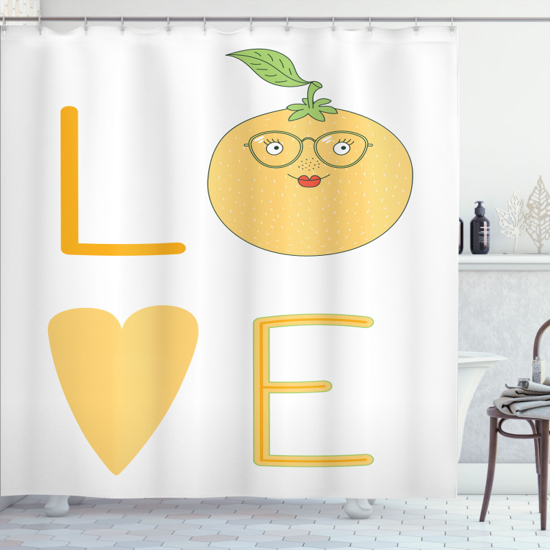 Nerdy Orange in Eyeglasses Shower Curtain