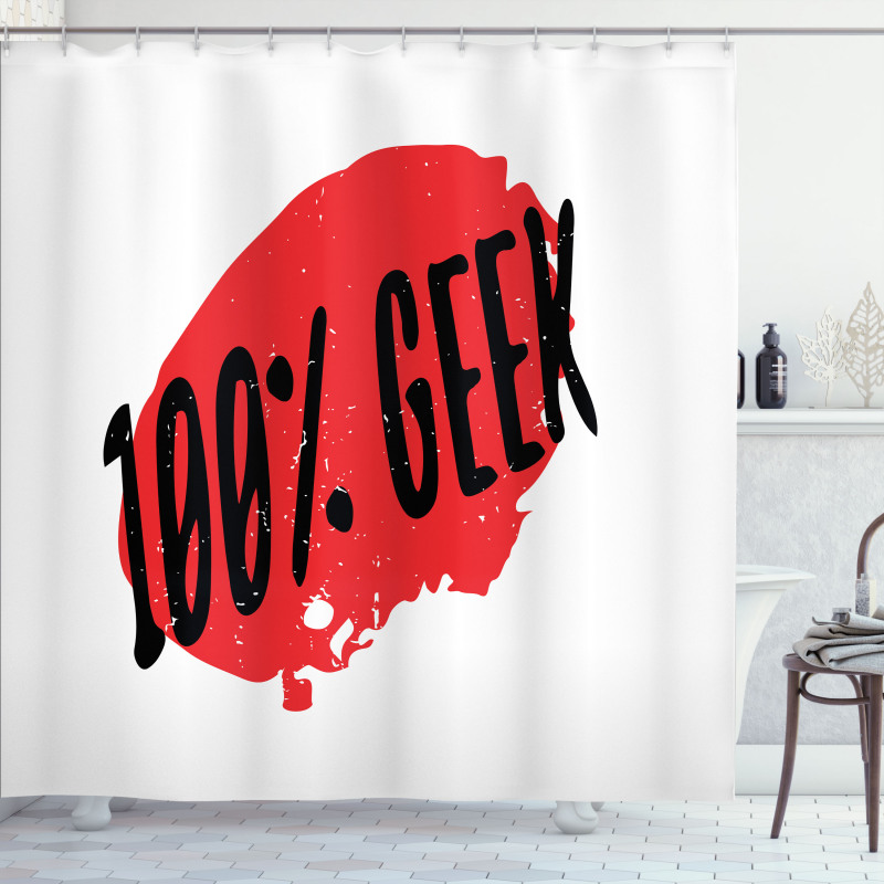 Hundred Percent Geek Wording Shower Curtain