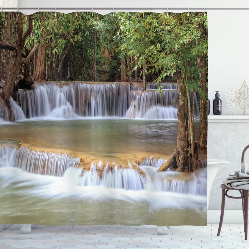 Waterfall Kanchanaburi Shower Curtain