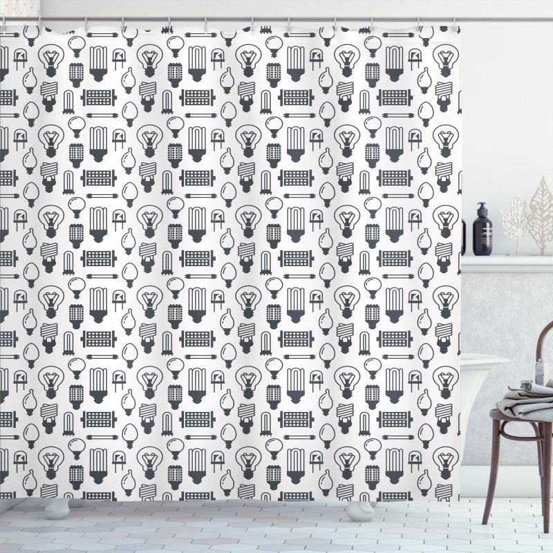 Various Lamp Types Pattern Shower Curtain