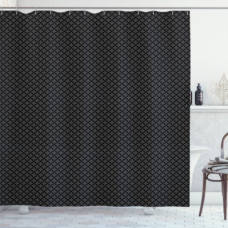 Monochrome Geometric Stars Shower Curtain