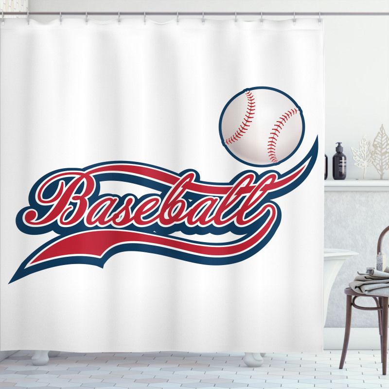 Baseball Ball Sports Shower Curtain