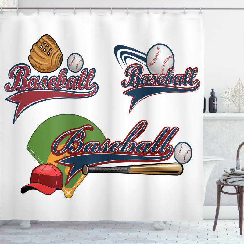 Baseball Mitt Ball Shower Curtain