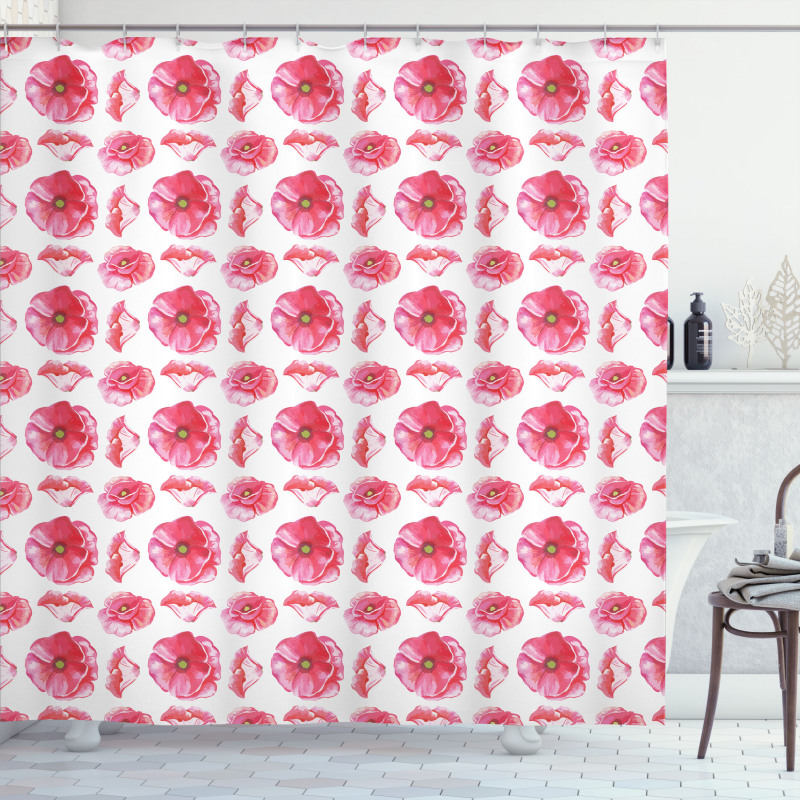 Big Anemone Petals Art Shower Curtain