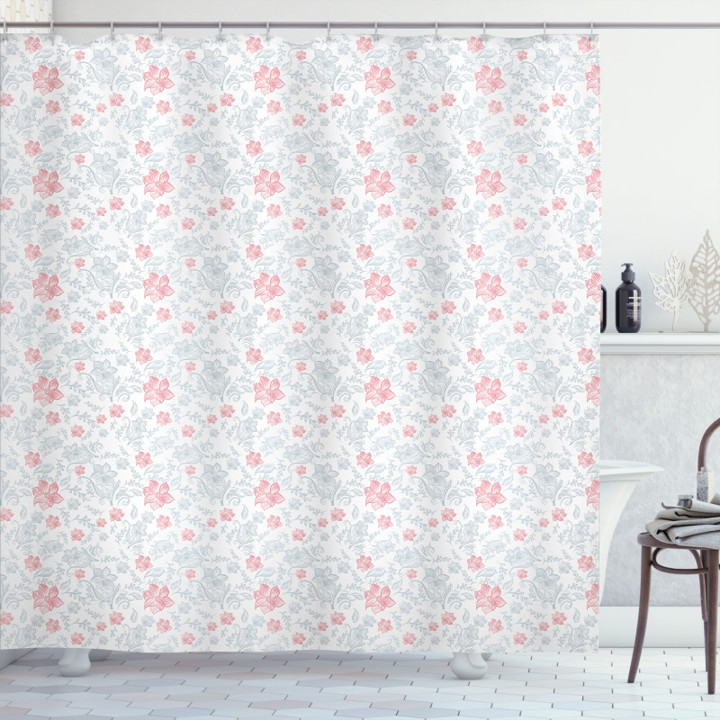 Pastel Flowers Shower Curtain