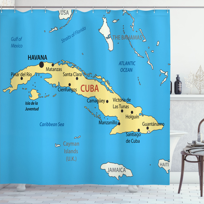 Republic of Cuba Modern Shower Curtain
