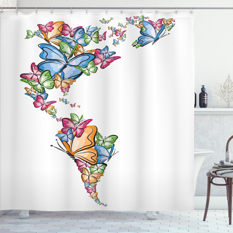 America World Love Map Shower Curtain