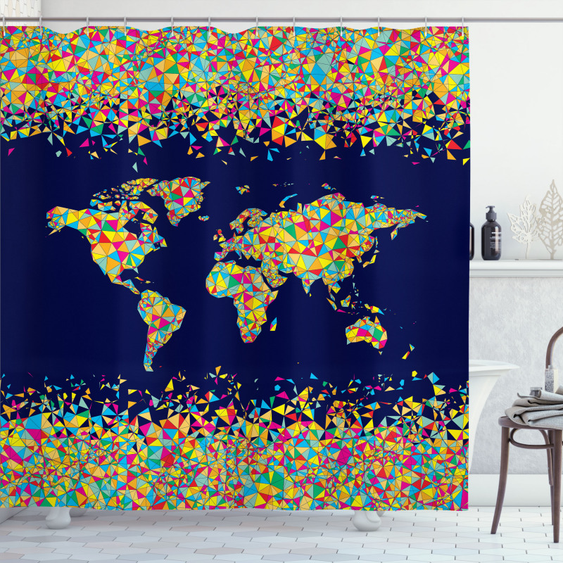 Mosaics Tiles Global Shower Curtain