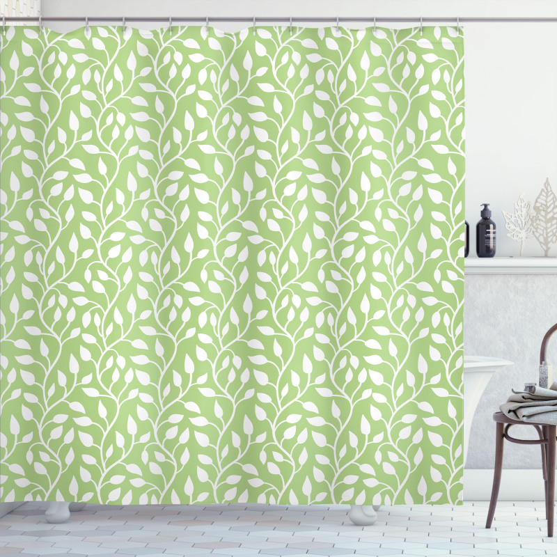 Modern Leaf Pattern Shower Curtain