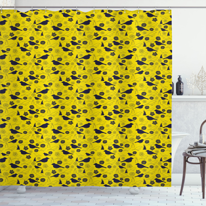 Avian and Petals Shower Curtain