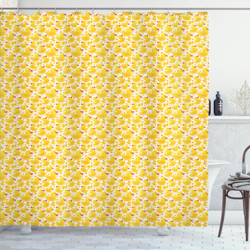 Ducks and Polka Dots Shower Curtain