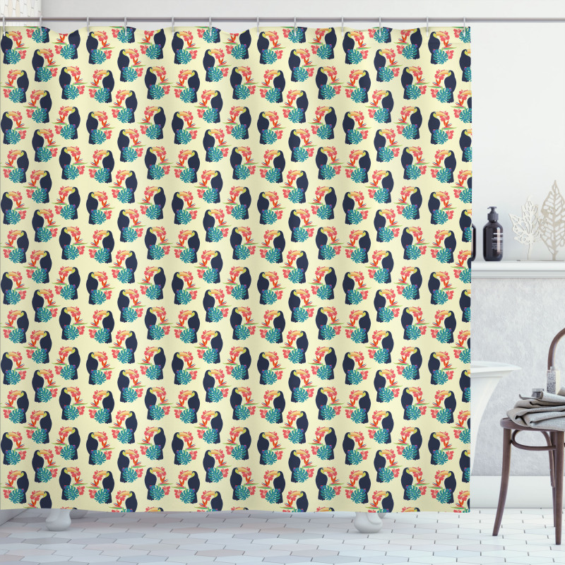 Toucan and Exotic Botany Shower Curtain