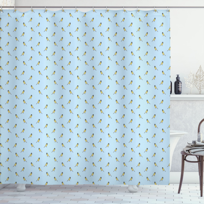 Minimal Avian Pattern Shower Curtain