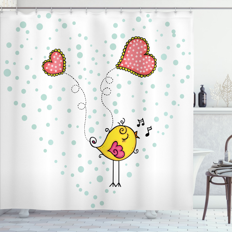 Love Bird Heart Shower Curtain