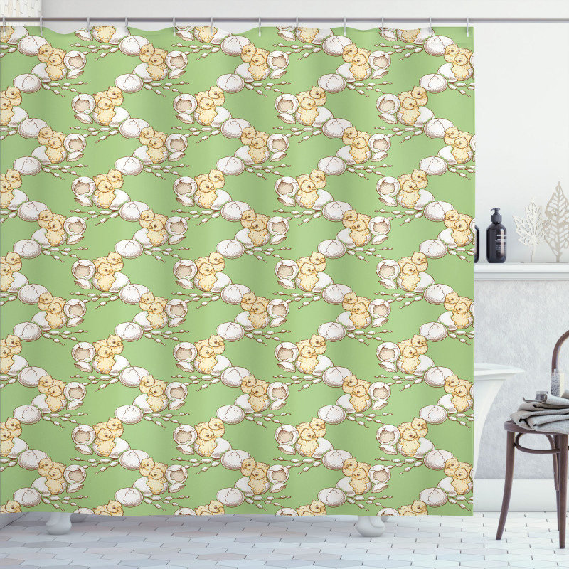 Little Baby Chickens Shower Curtain