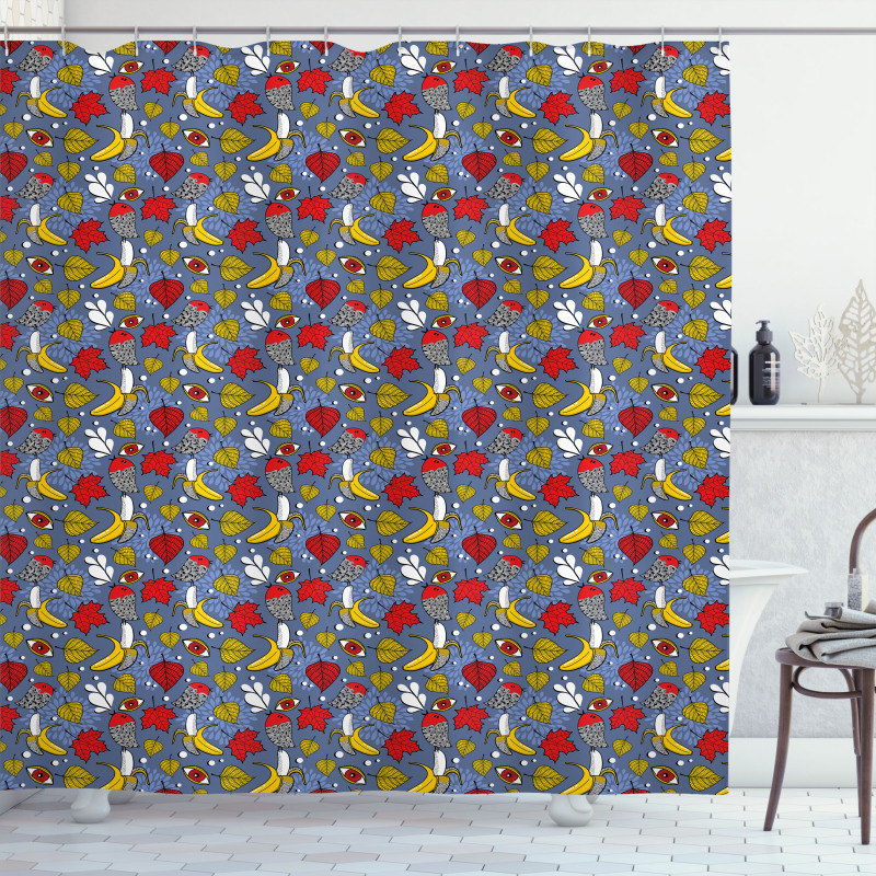 Leaf Banana Eye and Avian Shower Curtain