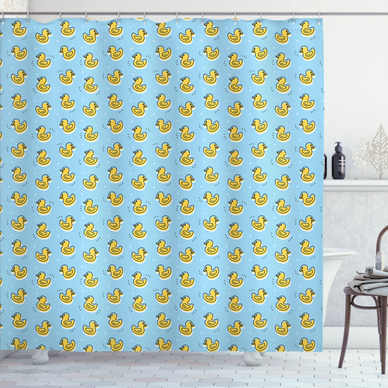 Toy Duck Pattern Shower Curtain