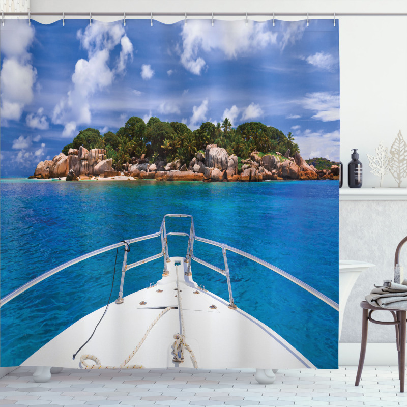 Boat Exotic Journey Tropic Shower Curtain