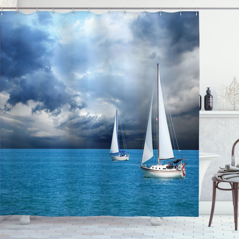 Sailing After Storm Clouds Shower Curtain