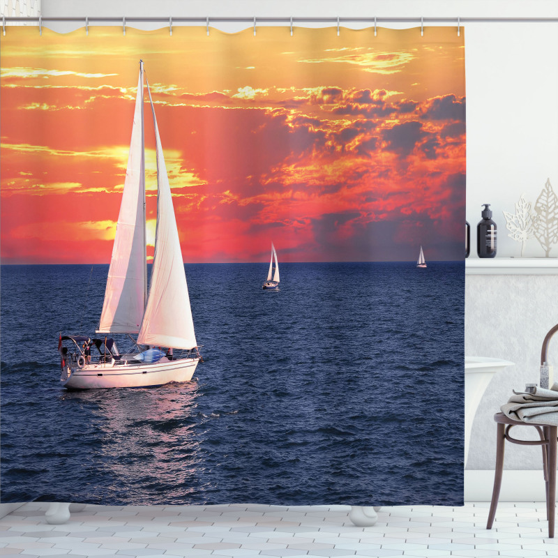 Calm Evening Sailing Shower Curtain