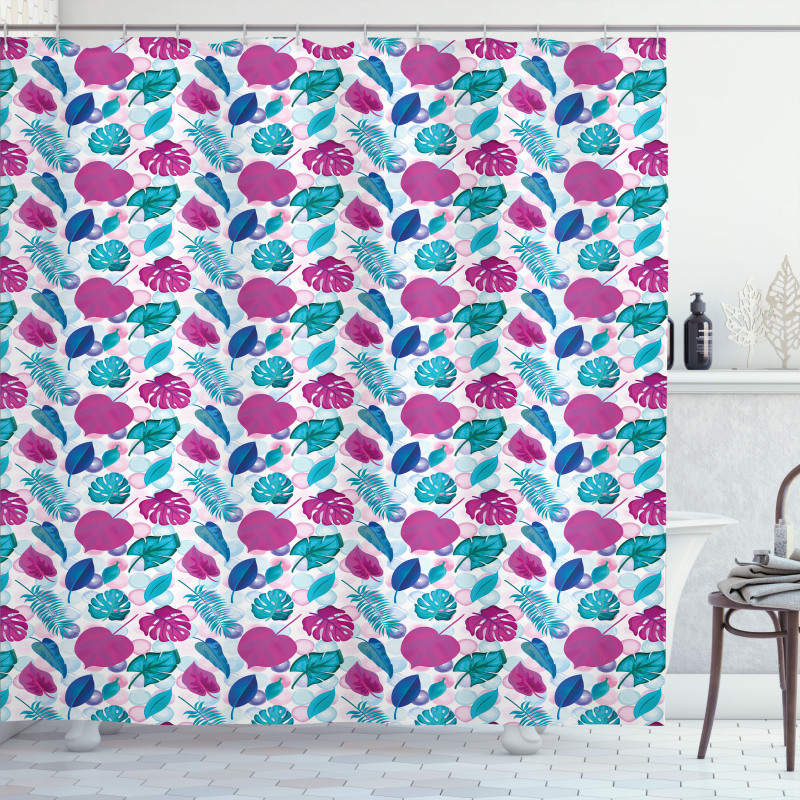 Tropic Leaves Rounds Shower Curtain