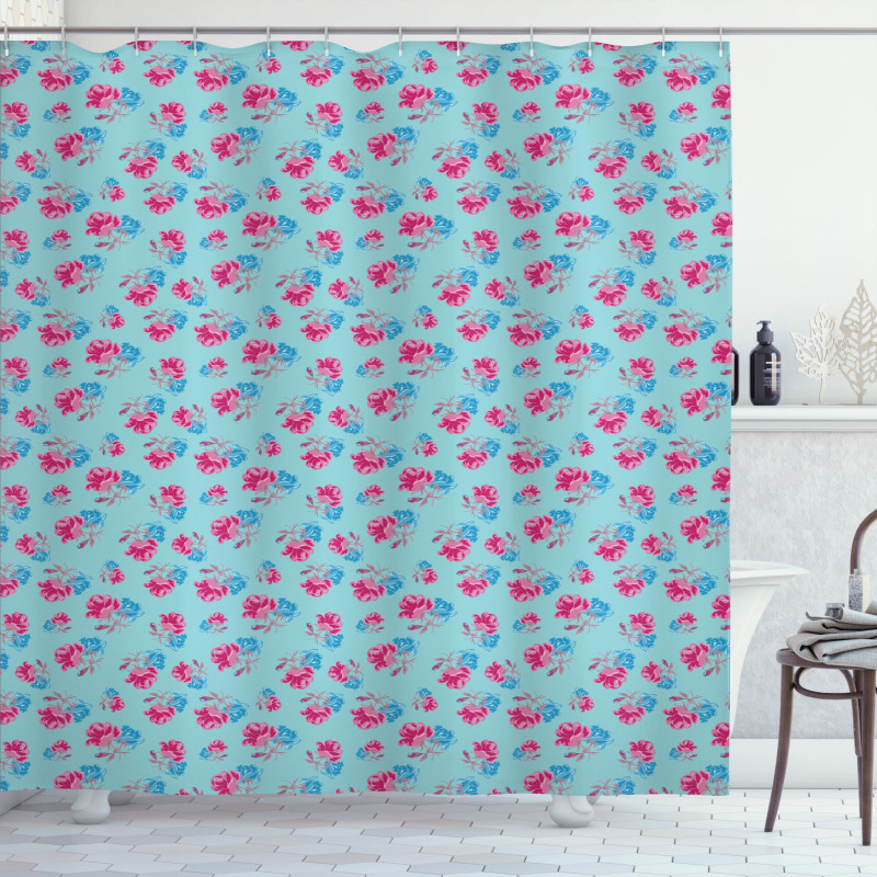 Bicolour Summer Roses Shower Curtain