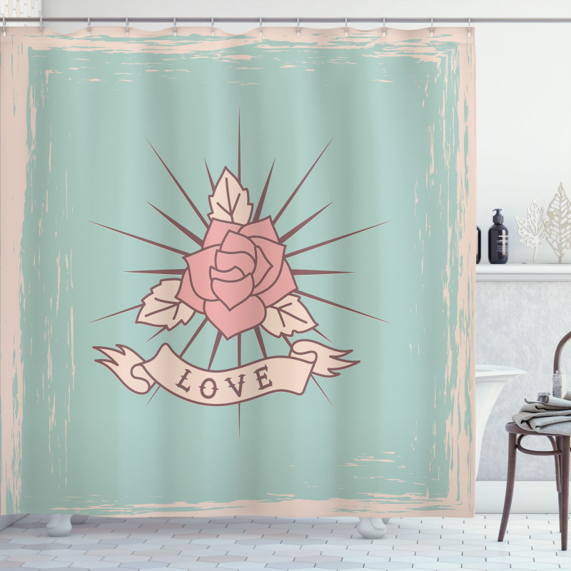 Vintage Rose and Love Shower Curtain