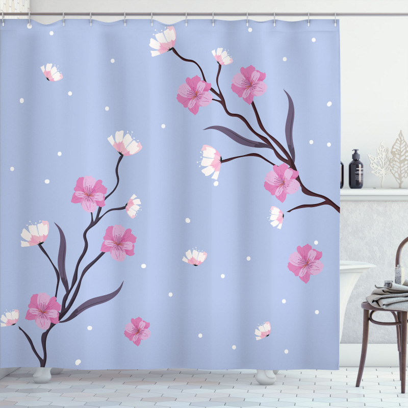 Apple Blossoms Branch Shower Curtain