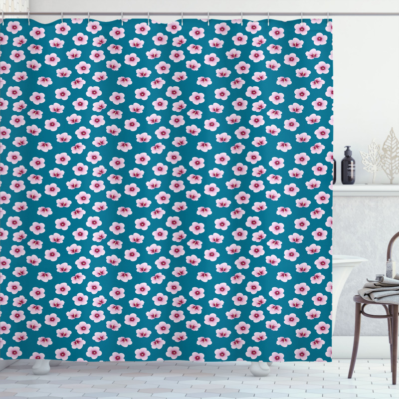 Hibiscus Petals Shower Curtain