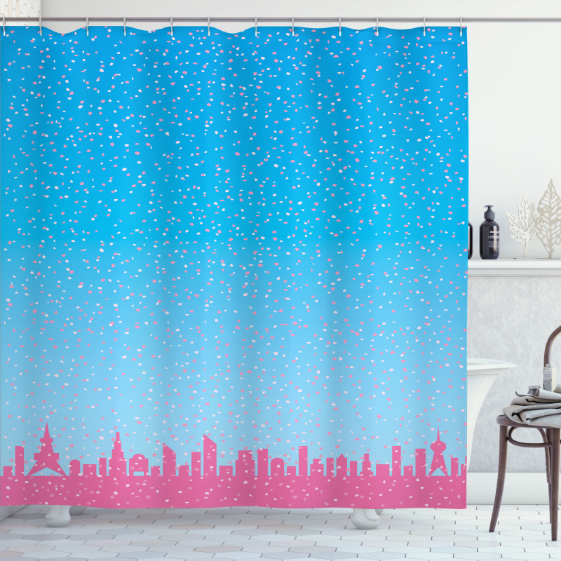 Petals on Skyline Shower Curtain