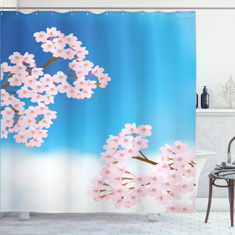 Cherry Blossom Sky Shower Curtain