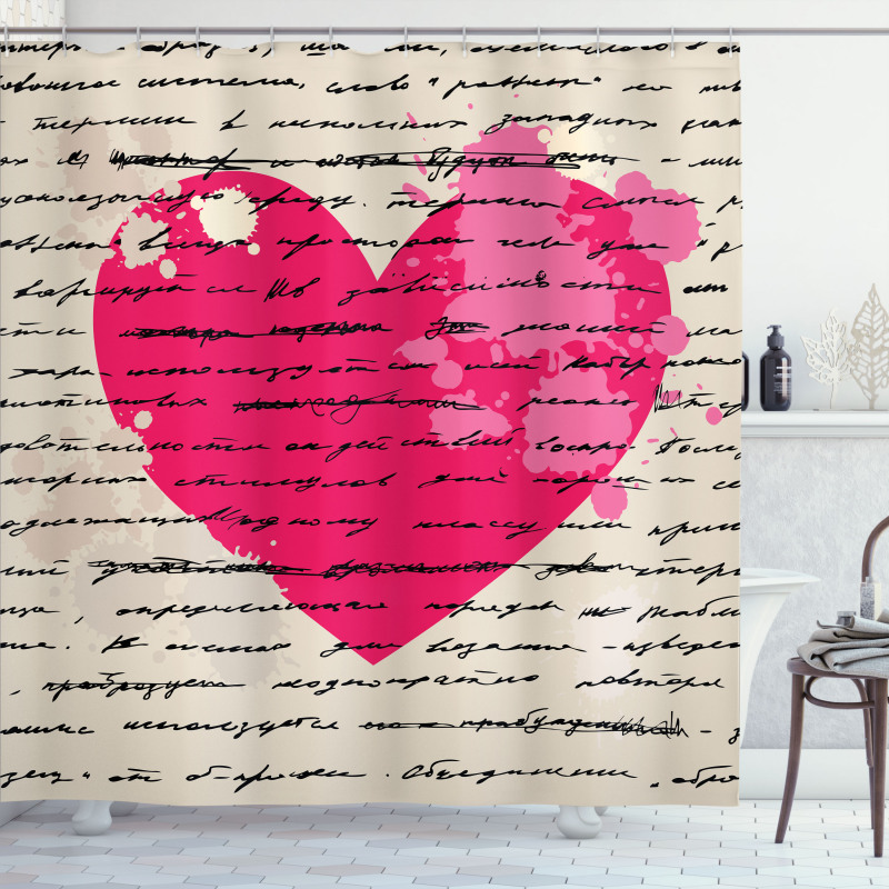 Love Words Handwriting Shower Curtain