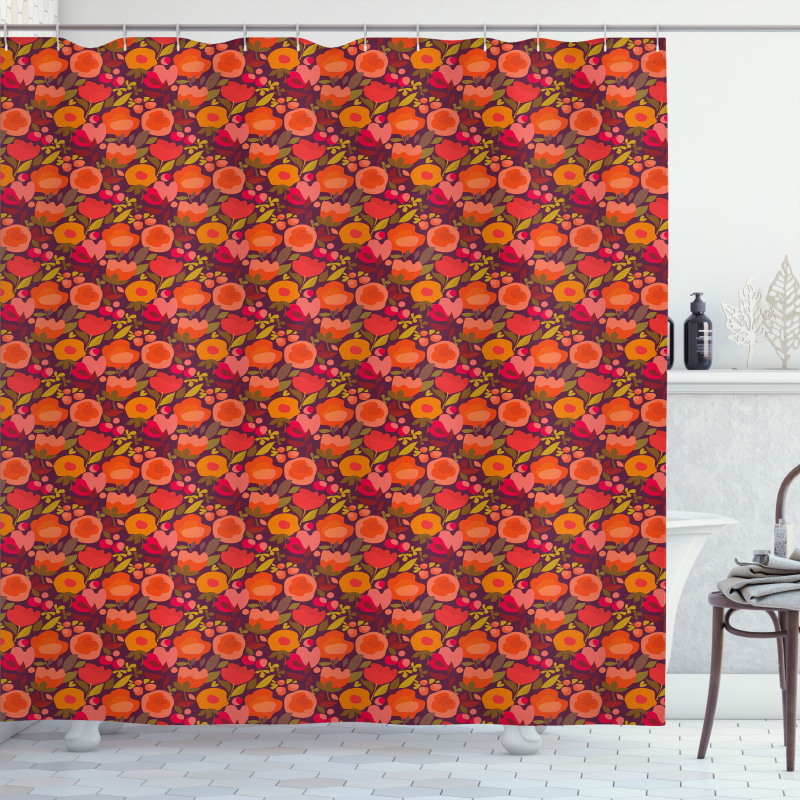 Abstract Floral Doodle Shower Curtain