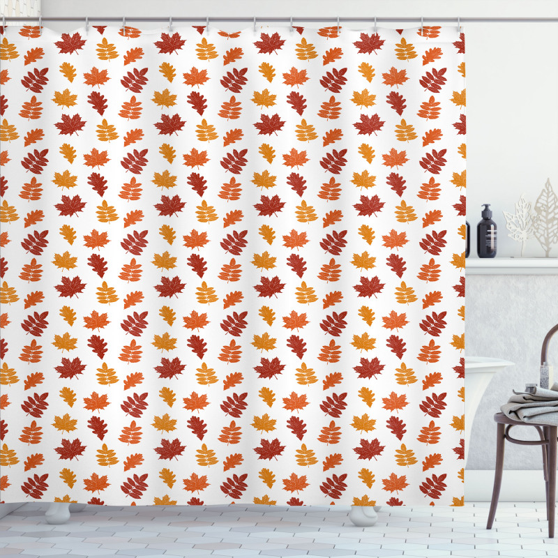 Fall Leaf Sketches Shower Curtain