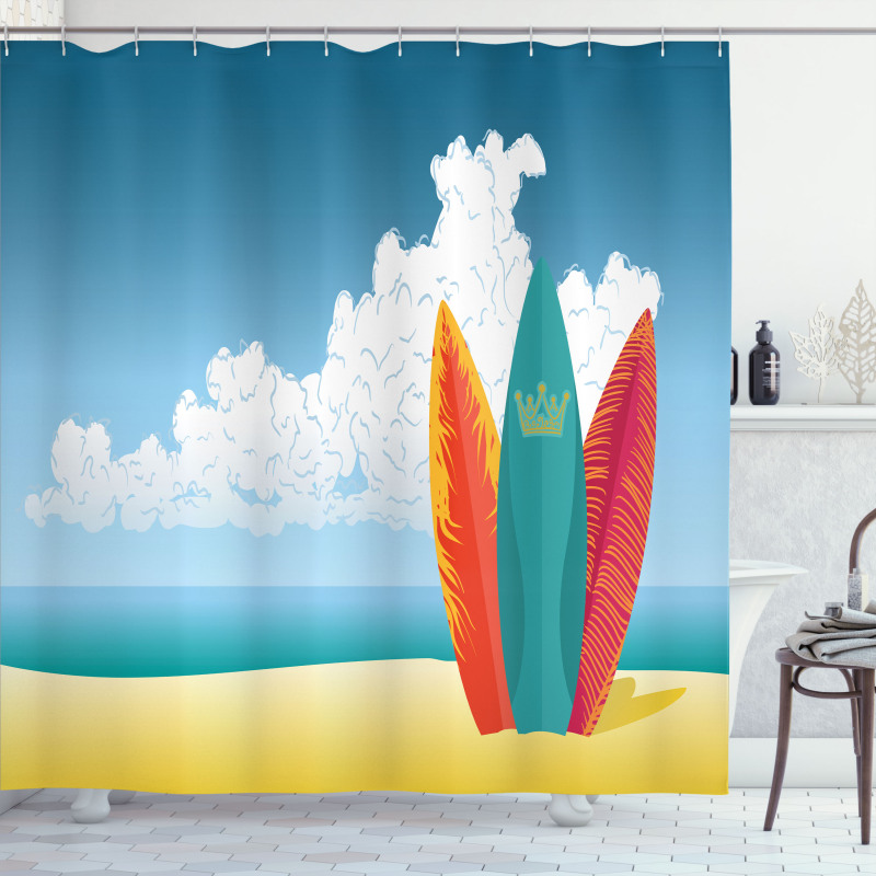 Surfboards on Coast Shower Curtain