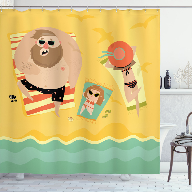 Happy Family Seaside Shower Curtain