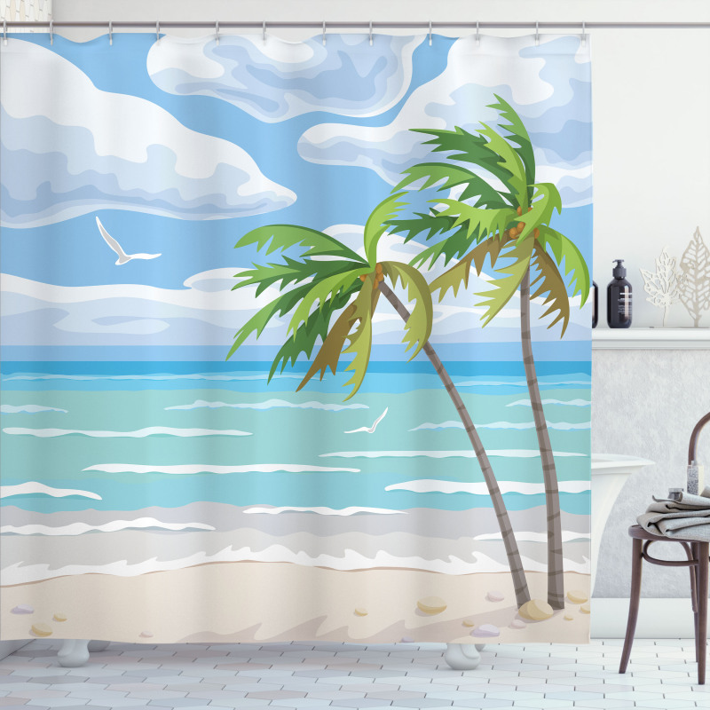 Summer Coast Wind Shower Curtain