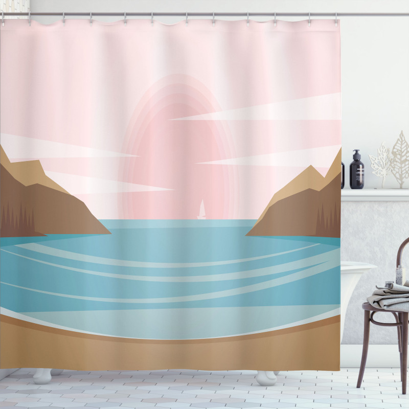 Bay and Pastel Sky Shower Curtain