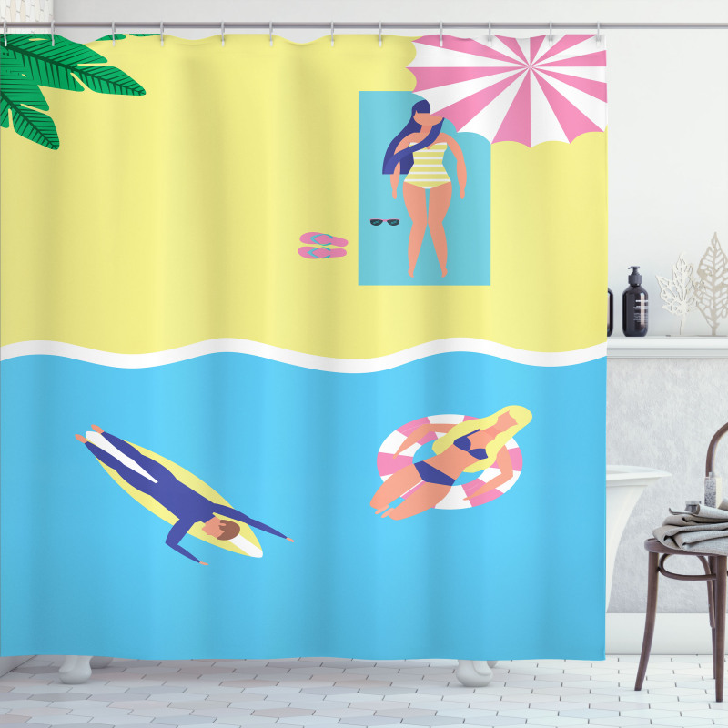 Summer Holiday People Shower Curtain