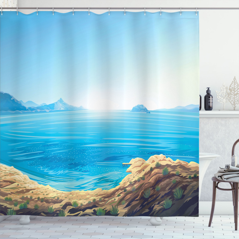 Seascape Cartoon Shower Curtain