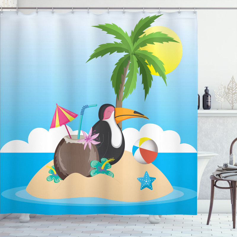 Tropic Funny Cartoon Shower Curtain