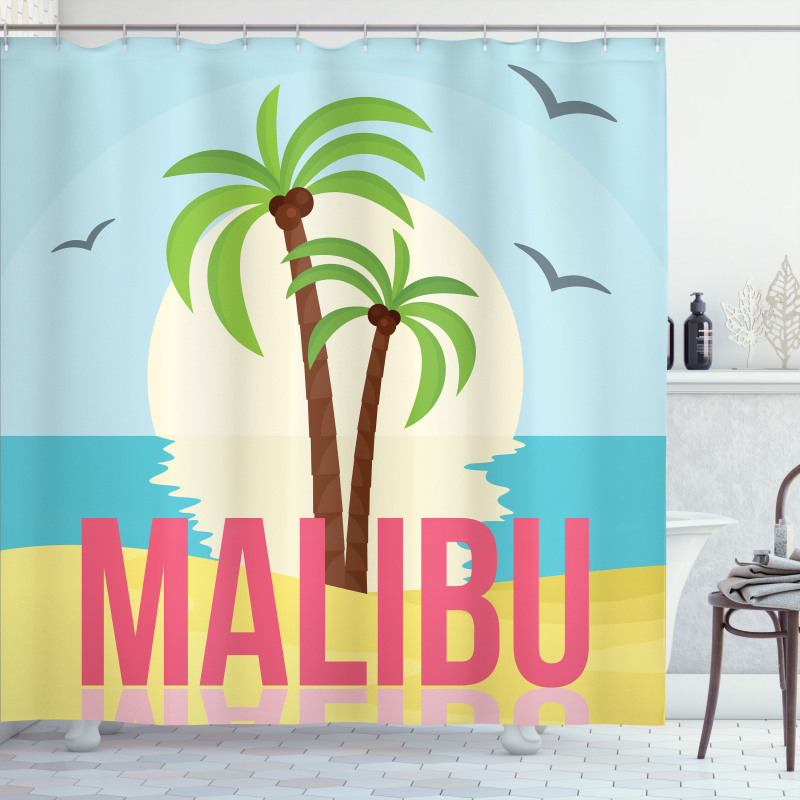 Malibu Sunset Ocean Shower Curtain