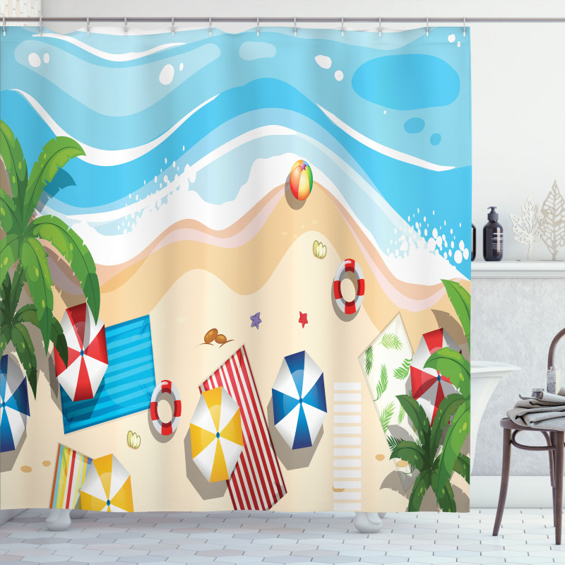 Summer Fun Cartoon Shower Curtain