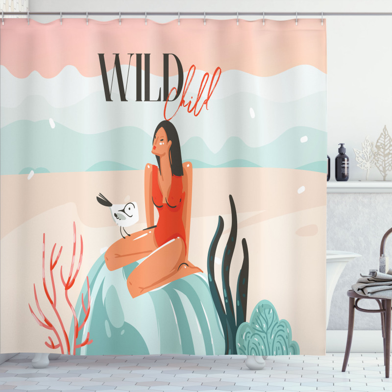 Wild Child Girl Rock Shower Curtain