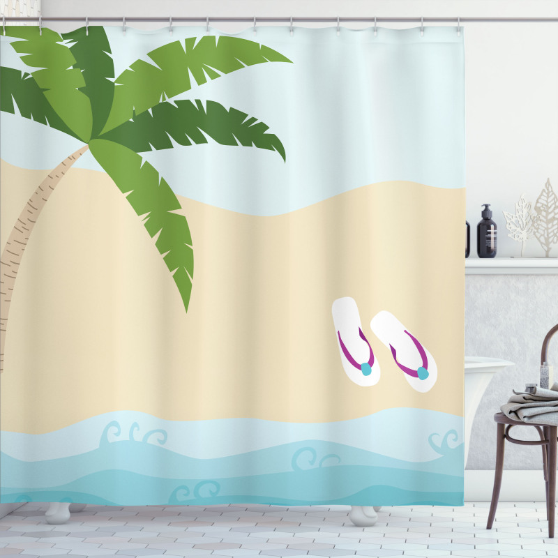 Flip Flops on Coast Shower Curtain