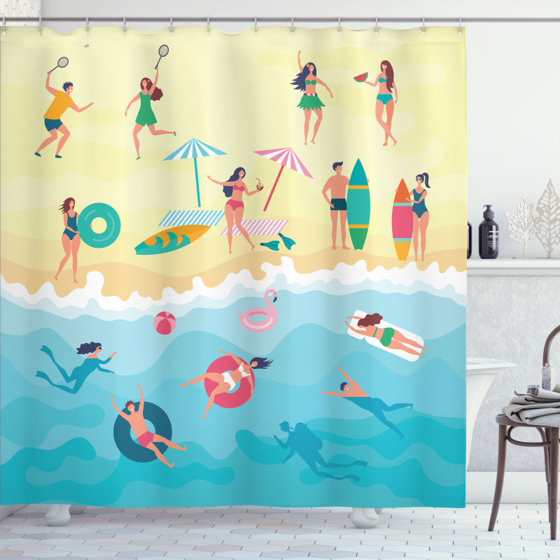 Having Fun at Summer Shower Curtain