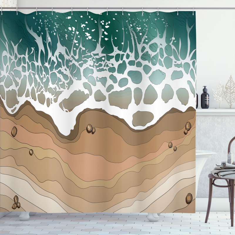 Foamy Sea Waves Bay Shower Curtain